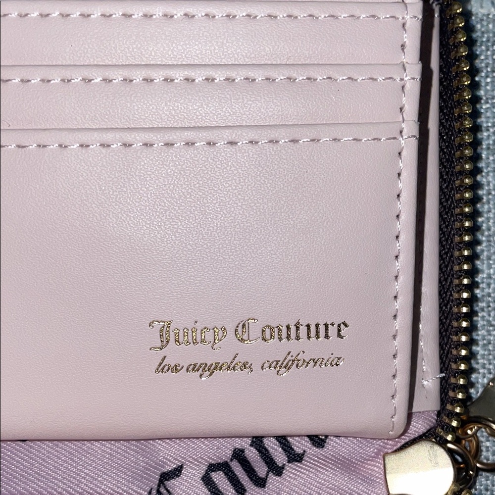 Viral Juicy Couture Brown and Gold Crown Zip Wallet w/gold jewel Scottie charm - Picture 6 of 12